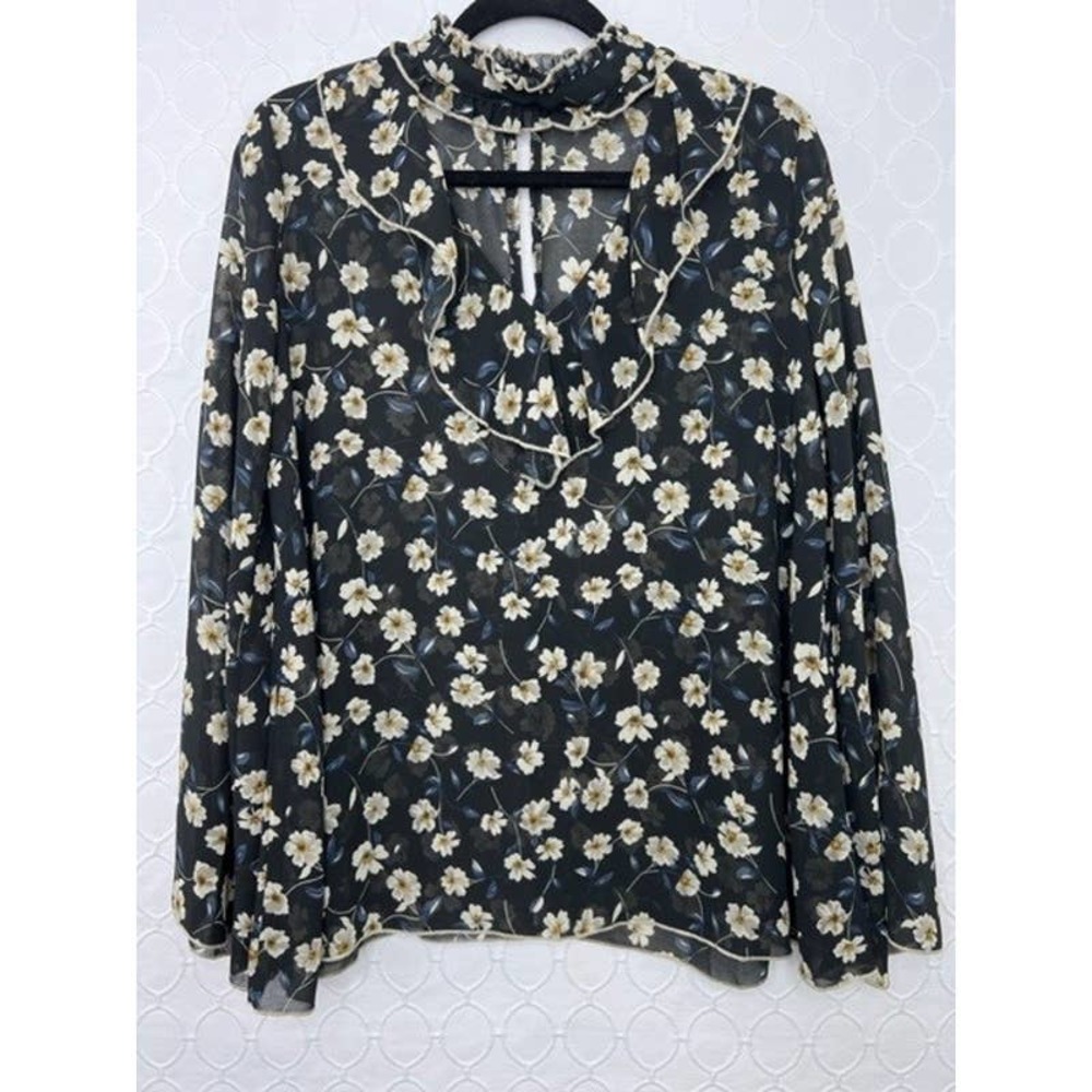 POL Bella Boho Peasant Bell Sleeve Long Sleeve Blouse Top NWOT Size Small - Picture 5 of 10